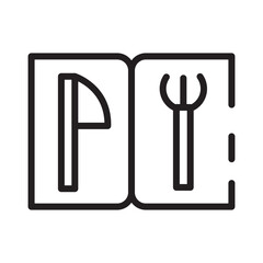 Cafe Dinner Menu Line Icon