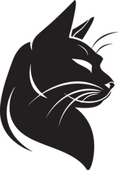Black cat head logo silhouette vector 