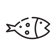Animal Dinner Fish Line Icon