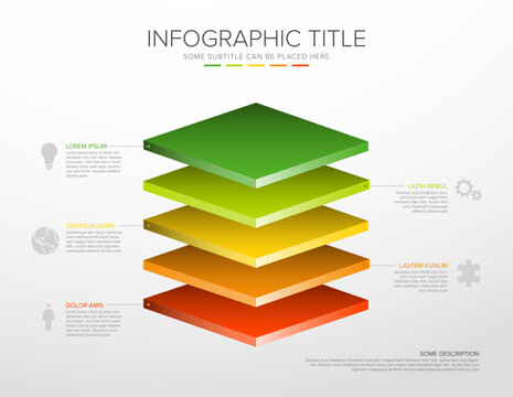 Light Vector Infographic layers desks template