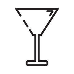 Bar Dinner Glass Line Icon