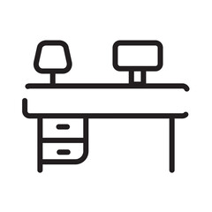 Computer Desk Lamp Line Icon