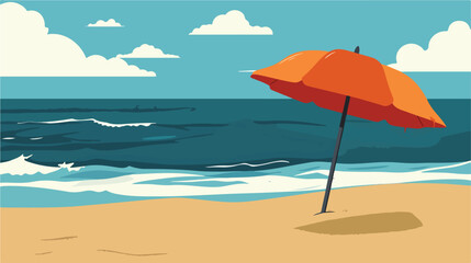 Symbol beach with parasol icon image vector illustration