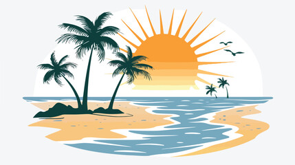 Fototapeta na wymiar Symbol beach icon image vector illustration design vector