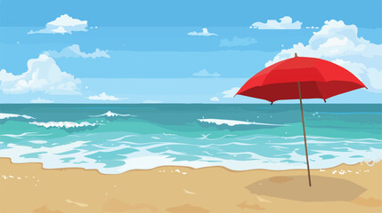 Symbol beach with parasol icon image vector illustration