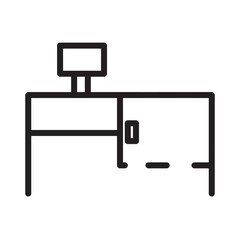 Computer Desk Office Line Icon