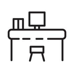 Fototapeta premium Computer Desk Office Line Icon