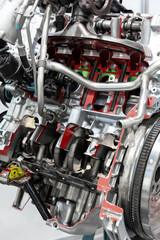 Obraz premium Close up Detail of an educational sample of a four-stroke inter