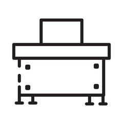 Chair Desk Lesson Line Icon