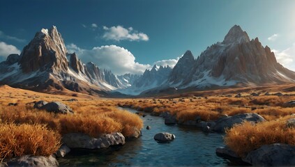 3d rendered photo of spectacular nature landscape