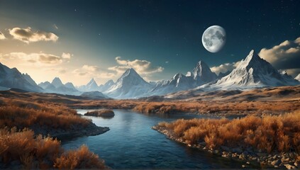 3d rendered photo of spectacular nature landscape