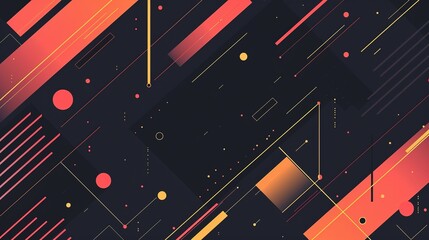 retro vintage abstract background geometric shape with speed motion perspective line, Generative Ai