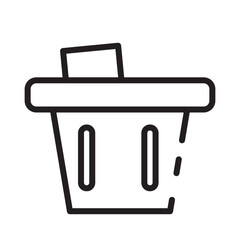 Desk Office Trash Line Icon