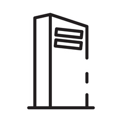Desk Officespace Tall Line Icon