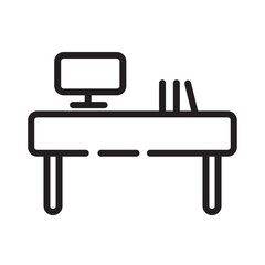 Fototapeta premium Education Furniture Monitor Line Icon