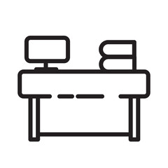 Fototapeta premium Education Study Table Line Icon