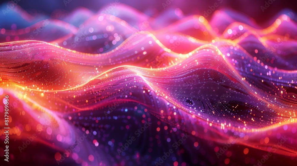 Poster dynamic holographic liquid patterns shift and swirl, showcasing futuristic technology in an energeti