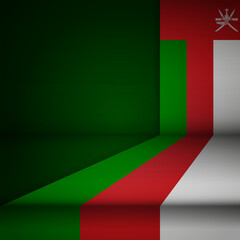 Edge background Oman graphic and label.