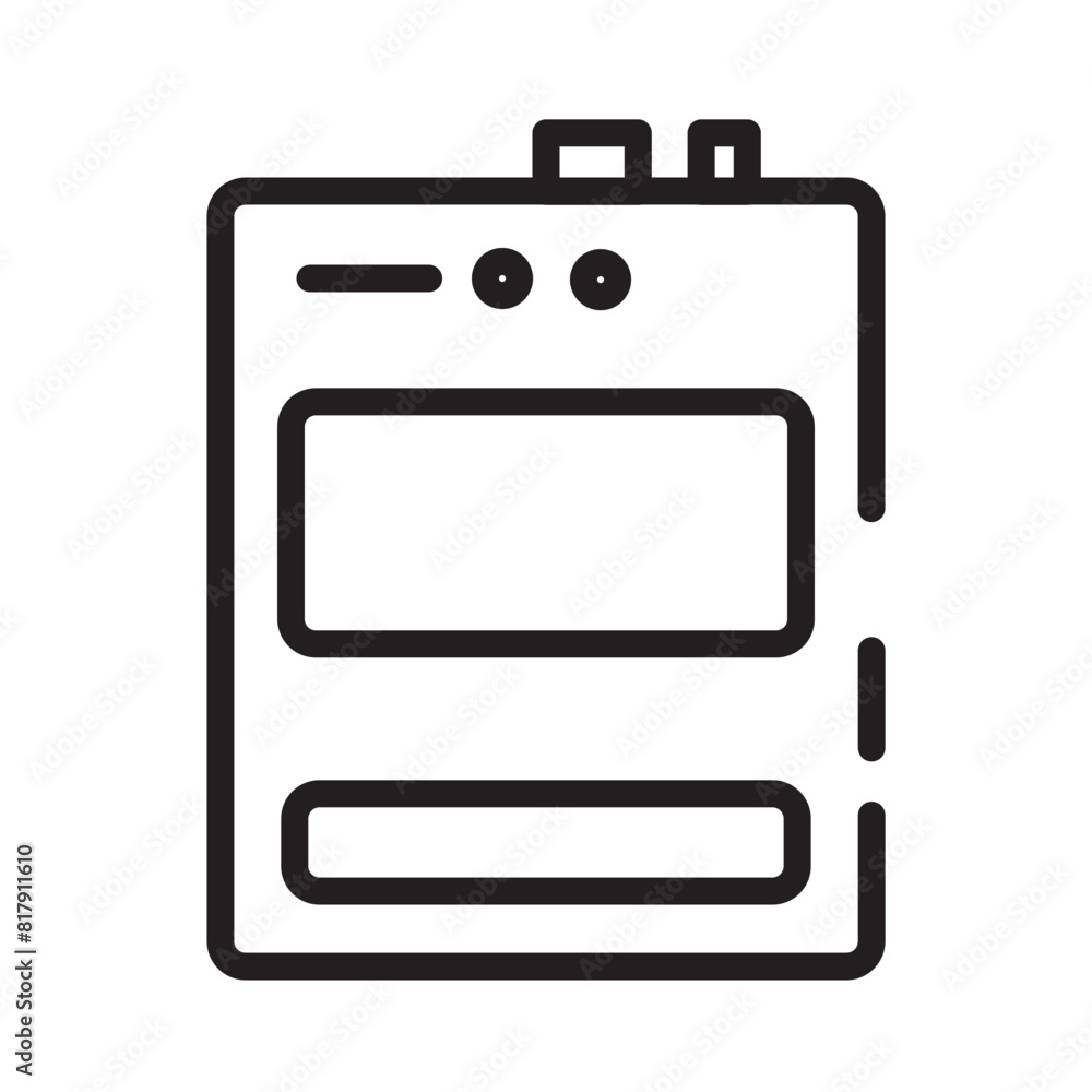 Poster cooker cooking hot line icon