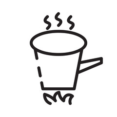 Fire Flame Picnic Line Icon