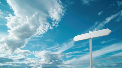 Fototapeta premium Wooden signpost against dramatic clouds