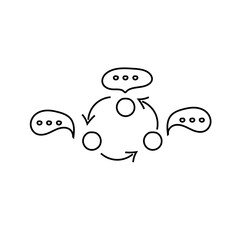 Communication, doodle exchange. Vector isolated on white background