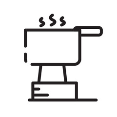 Pan Soup Stove Line Icon