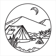 Mountain Camping Sketch