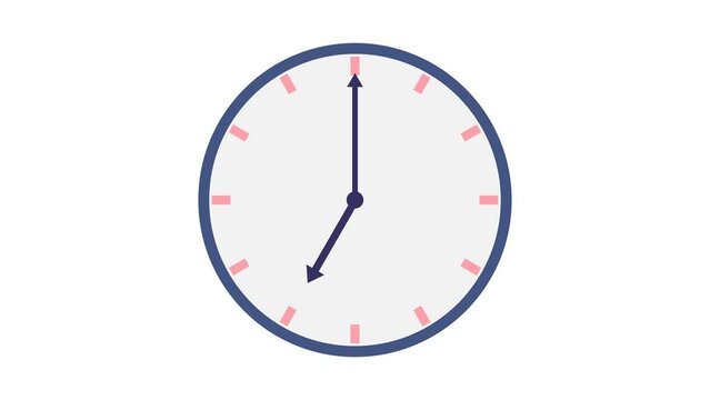 逆回転の時計のアニメーション（背景透過）