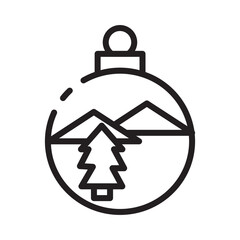 Ball Lamp Christmas Line Icon