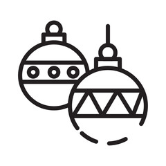 Obraz premium Bauble Christmas Xmas Line Icon