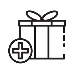 Add Birthday Gift Line Icon