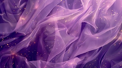 Abstract background, geometric shapes in soft purple hues, adorned with delicate gold accents that...
