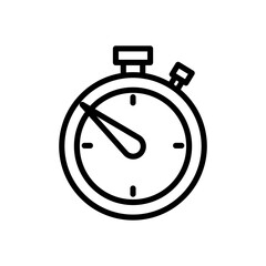 Stopwatch line icon. Soccer icon. Football icon isolated on white background. Transparent background, minimalist symbol. Vector images