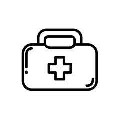 Medical kit line icon. Soccer icon. Football icon isolated on white background. Transparent background, minimalist symbol. Vector images