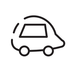 Wood Car Toy Line Icon