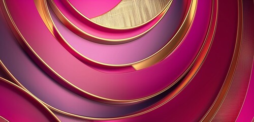 Abstract background, Modern and stylish abstract design poster with golden mosaic lines and pink,...