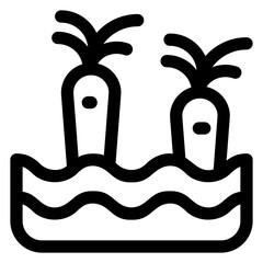 carrot line icon isolated on white background