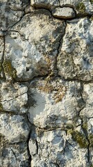 Rock wall covered in moss. Natural texture concept