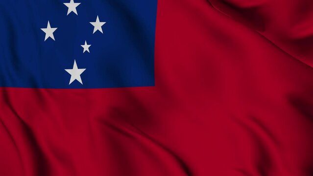 Samoa Flag waving animation seamless loop. 4k