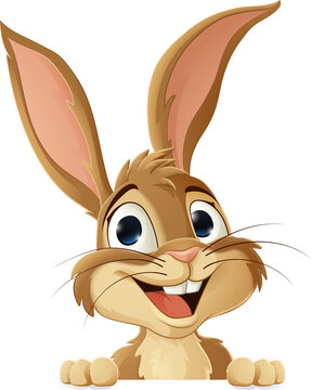 recommend clip art: Easter Bunny Rabbit Peeking Around Sign Cartoon