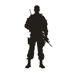 Obraz premium Flat design soldier full body silhouette
