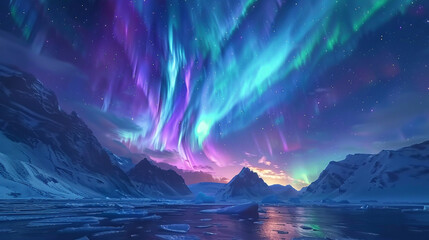 A breathtaking view of the Northern Lights dancing in the sky