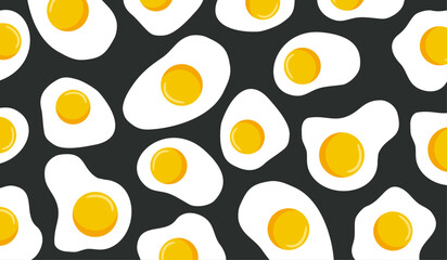 Cute sunny side up eggs pattern background vector design
