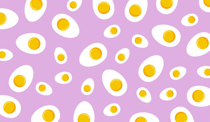 Cute sunny side up eggs pattern background vector design
