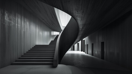 Naklejka premium futuristic abstract concrete surface building interior 3d render illustration.