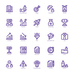 Business Development icon pack for your website, mobile, presentation, and logo design. Business Development icon basic line gradient design. Vector graphics illustration and editable stroke.