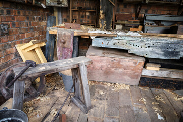 Old carpentry workshop in the dockyard in Bristol city