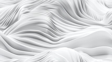 Obraz premium an abstract white background adorned with sleek, smooth waves, evoking a sense of modernity and innovation in design. SEAMLESS PATTERN