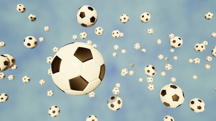 soccer balls in the sky illustration foosball world cup. europa league